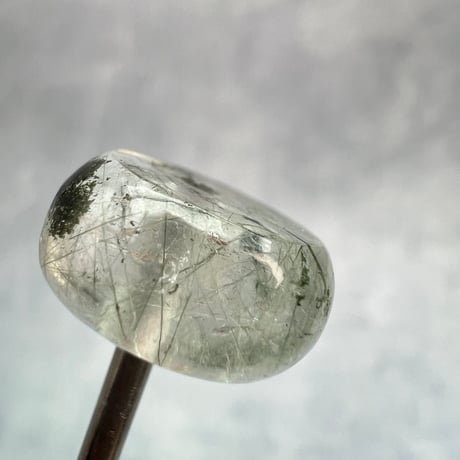 【ガネッシュヒマール産】アクチノライトイン天然ヒマラヤ水晶 タイヤ型ビーズ⑥/Ganesh Himal Actinolite in Himalayan Quartz Tire beads