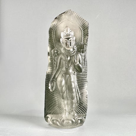【ガネッシュヒマール産】クローライトイン天然ヒマラヤ水晶"スタンディングターラ"仏像/Ganesh himal Chlorite in himalayan quartz "Standing Tara"