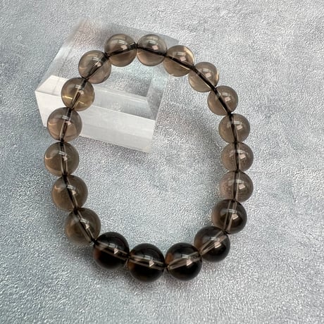 ハイクオリティ【ガウリシャンカール産】天然ヒマラヤスモーキークォーツブレスレット(10mm内径16cm)/Gaurishankar Himalayan Smoky Quartz Bracelet