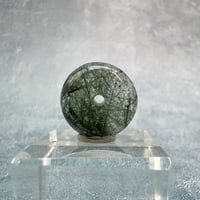 【ガネッシュヒマール産】アクチノライトイン天然ヒマラヤ水晶 タイヤ型ビーズ⑤/Ganesh Himal Actinolite in Himalayan Quartz Tire beads