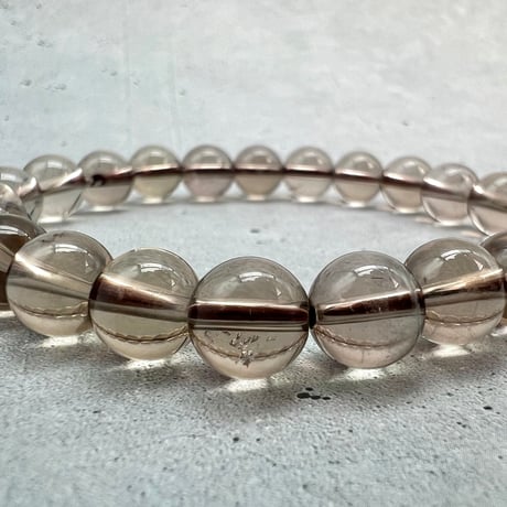 【ガウリシャンカール産】"手磨き加工"天然ヒマラヤスモーキークォーツブレスレット8mm内径16/Gaurishankar Himalayan Smoky Quartz Bracelet