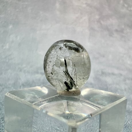 【ガネッシュヒマール産】アクチノライトイン天然ヒマラヤ水晶 タイヤ型ビーズ⑥/Ganesh Himal Actinolite in Himalayan Quartz Tire beads