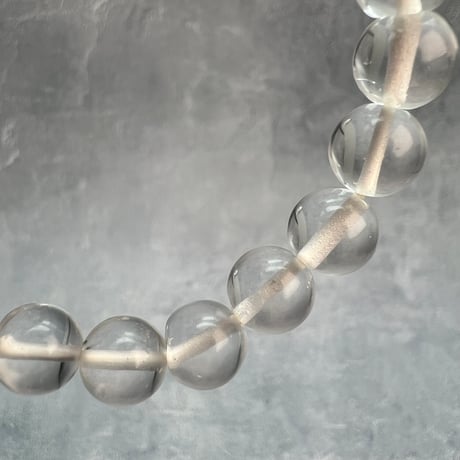 【ガネッシュヒマール産】"手磨き"天然ヒマラヤ水晶ブレスレット8mm内径17cm/Ganesh Himal Himalayan Quartz Bracelet