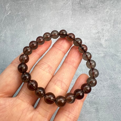 ハイクオリティ【ガウリシャンカール産】天然ヒマラヤスモーキークォーツブレスレット(8mm内径16cm)/Gaurishankar Himalayan Smoky Quartz Bracelet