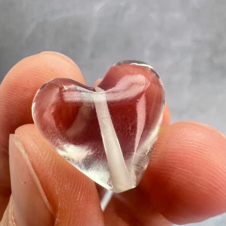 【ガウリシャンカール産】天然ヒマラヤスモーキークォーツ"手磨き加工"ハート型ビーズ②/Gaurishankar Himalayan Smoky Quartz Heart Beads
