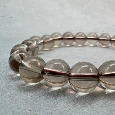 【ガウリシャンカール産】"手磨き加工"天然ヒマラヤスモーキークォーツブレスレット8mm内径15/Gaurishankar Himalayan Smoky Quartz Bracelet