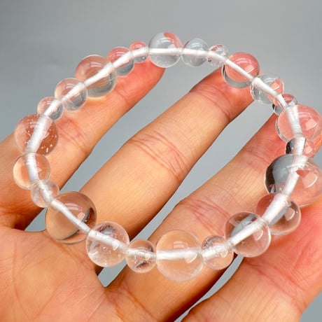 【アンナプルナ産】"手磨き加工"天然ヒマラヤ水晶ブレスレット/Annapurna Himalayan Quartz  Bracelet