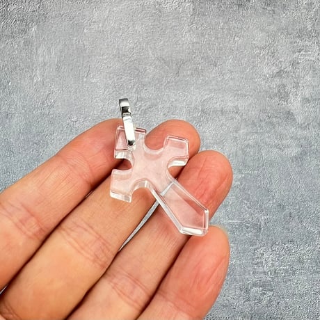 【ガネッシュヒマール産】天然ヒマラヤ水晶クロスペンダントトップ⑤/Ganesh Himal Himalayan Quartz Cross Pendant Top