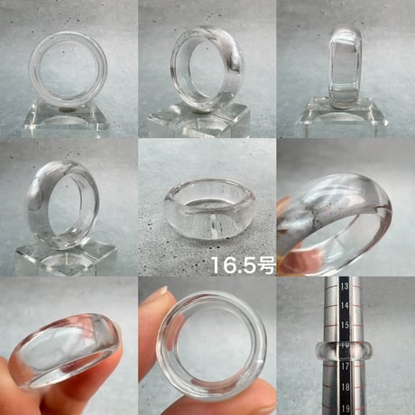 【ガネッシュヒマール産】天然ヒマラヤ水晶プレーンリング8.5号〜18.5号/Ganesh Himal Himalayan Quartz Plain Ring