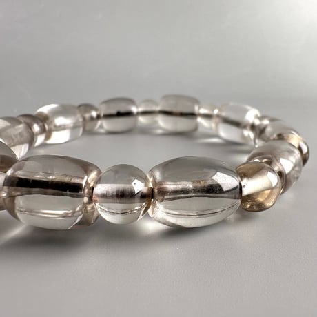 ガウリシャンカール産"手磨き加工"天然ヒマラヤスモーキークォーツ デザインブレスレット Gaurishankar SmokyQuartz Design Bracelet