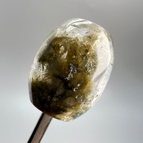 【ガネッシュヒマール産】アクチノライトイン天然ヒマラヤ水晶 樽型ビーズ/Ganesh Himal Actinolite & Chlorite in Himalayan Quartz