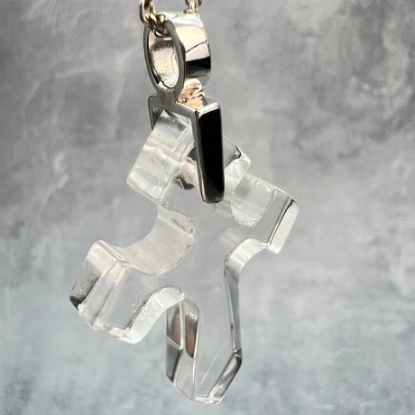 【ガネッシュヒマール産】天然ヒマラヤ水晶クロスペンダントトップ⑤/Ganesh Himal Himalayan Quartz Cross Pendant Top