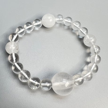 【デザインブレスレット】"手磨き加工"カイラス産天然ヒマラヤ水晶/Kailash Himalayan Quartz Design Bracelet