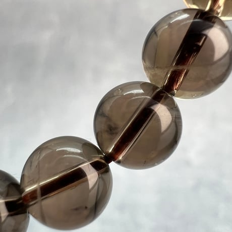 ハイクオリティ【ガウリシャンカール産】天然ヒマラヤスモーキークォーツブレスレット(8mm内径16cm)/Gaurishankar Himalayan Smoky Quartz Bracelet