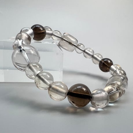 【デザインブレスレット】ガウリシャンカール産天然ヒマラヤスモーキークォーツ/Gaurishankar Smoky Quartz Design Bracelet