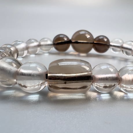 【ガウリシャンカール産】天然ヒマラヤスモーキークォーツ デザインブレスレット/Gaurishankar SmokyQuartz Design Bracelet