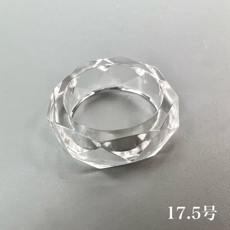 【ガネッシュヒマール産】天然ヒマラヤ水晶ファセットリング(16号〜19.5号) /Ganesh Himal Himalayan Quartz Facet Ring