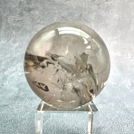 【ガウリシャンカール産】ナチュラルレインボーイン天然スモーキーヒマラヤ水晶丸玉/GauriShankar Natural Rainbow In Smoky Quartz Sphere