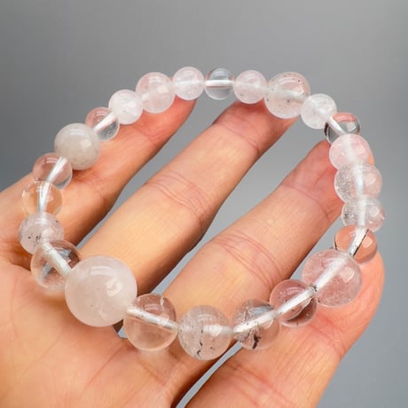 【デザインブレスレット】"手磨き加工"カイラス産天然ヒマラヤ水晶デザインブレスレット/Kailash Himalayan Quartz Design Bracelet