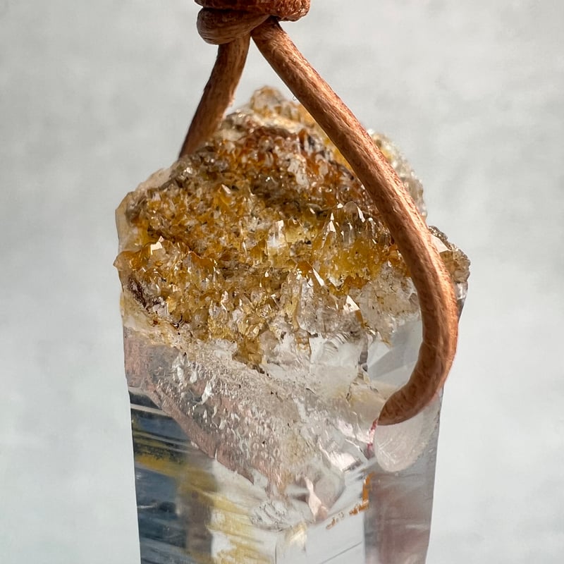 ガネッシュヒマール産】リモナイトイン天然ヒマラヤ水晶ペンダント⑤