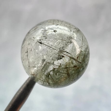 【ガネッシュヒマール産】アクチノライトイン天然ヒマラヤ水晶ビーズ⑭/Ganesh Himal Actinolite in Himalayan Quartz beads