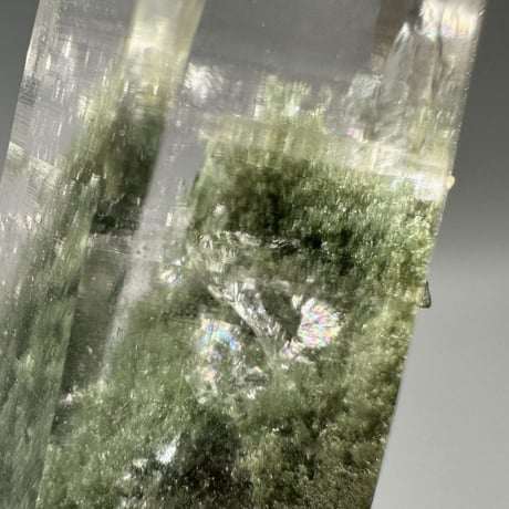 【ガネッシュヒマール産】クローライトイン天然ヒマラヤ水晶ナチュラルポイント⑦ Ganesh Himal Chlorite in Himalayan Quartz Natural Point