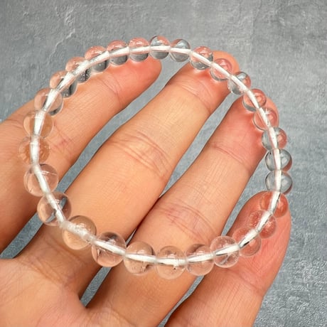 【ガネッシュヒマール産】天然ヒマラヤ水晶ブレスレット6mm内径15cm/Ganesh Himal Himalayan Quartz Bracelet