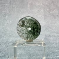 【ガネッシュヒマール産】アクチノライトイン天然ヒマラヤ水晶 タイヤ型ビーズ①/Ganesh Himal Actinolite in Himalayan Quartz Tire beads