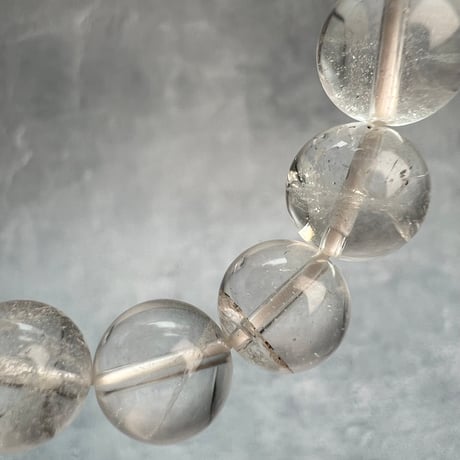 【カイラス産】"手磨き加工"天然ヒマラヤ水晶ブレスレット②/Kailash Himalayan Quartz Bracelet