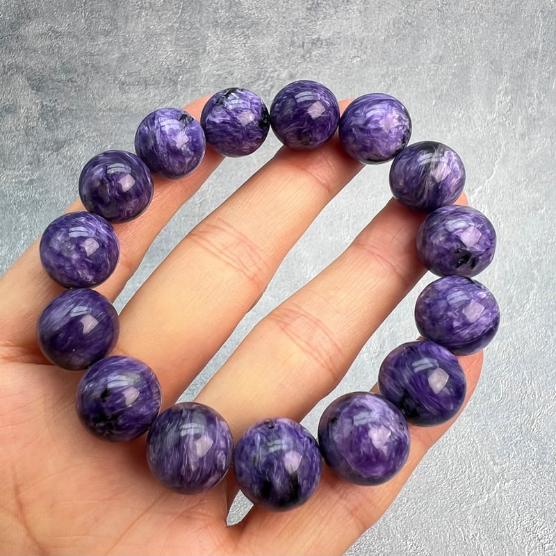 チャロアイトブレスレット14mm内径17cm/Charoite Bracelet | 【RUN