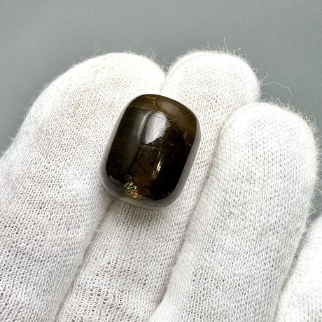 ネパール産ドラバイトトルマリン"手磨き加工"樽型ビーズ/Nepal Dravite Tourmaline Barrel Shaped Beads