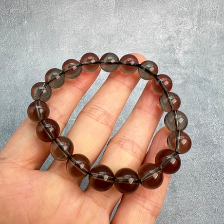ハイクオリティ【ガウリシャンカール産】天然ヒマラヤスモーキークォーツブレスレット(10mm内径16cm)/Gaurishankar Himalayan Smoky Quartz Bracelet