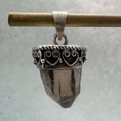 【ガウリシャンカール産】天然ヒマラヤスモーキークォーツ シルバー925ペンダントトップ/GauriShankar Himalayan Smoky Quartz S/V925Pendant Top