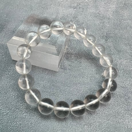 【カイラス産】"手磨き加工"天然ヒマラヤ水晶ブレスレット10mm内径16/Kailash Himalayan Quartz Bracelet