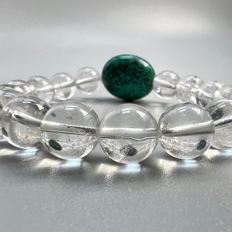 【デザインブレスレット】チベタンターコイズ×ガネッシュヒマール天然ヒマラヤ水晶/Tibetan Turquoise×Ganesh Himal Himalayan Quartz