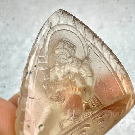 【ガウリシャンカール産】天然ヒマラヤレモンスモーキークォーツ "ガネーシャ"仏像/Gaurishankar Himalayan Lemon Smoky "Ganesha"Statue