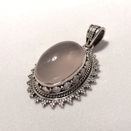 マダガスカル産ローズクォーツペンダントトップ3⃣ (シルバー925)/Rosequartz Pendant Top