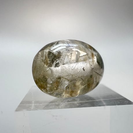【ガネッシュヒマール産】アクチノライトイン天然ヒマラヤ水晶 樽型ビーズ/Ganesh Himal Actinolite & Chlorite in Himalayan Quartz