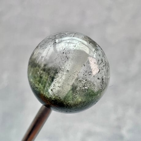 【ガネッシュヒマール産】アクチノライトイン天然ヒマラヤ水晶ビーズ⑨/Ganesh Himal Actinolite in Himalayan Quartz beads