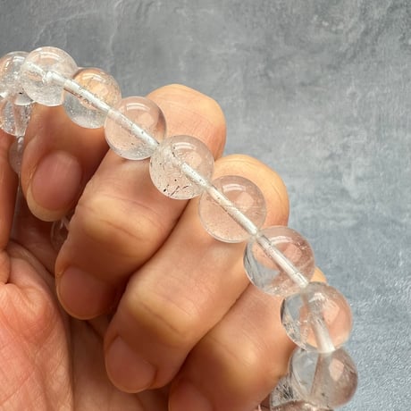 【ガネッシュヒマール産】天然ヒマラヤ水晶ブレスレット10mm内径16cm-B/Ganesh Himal Himalayan Quartz Bracelet