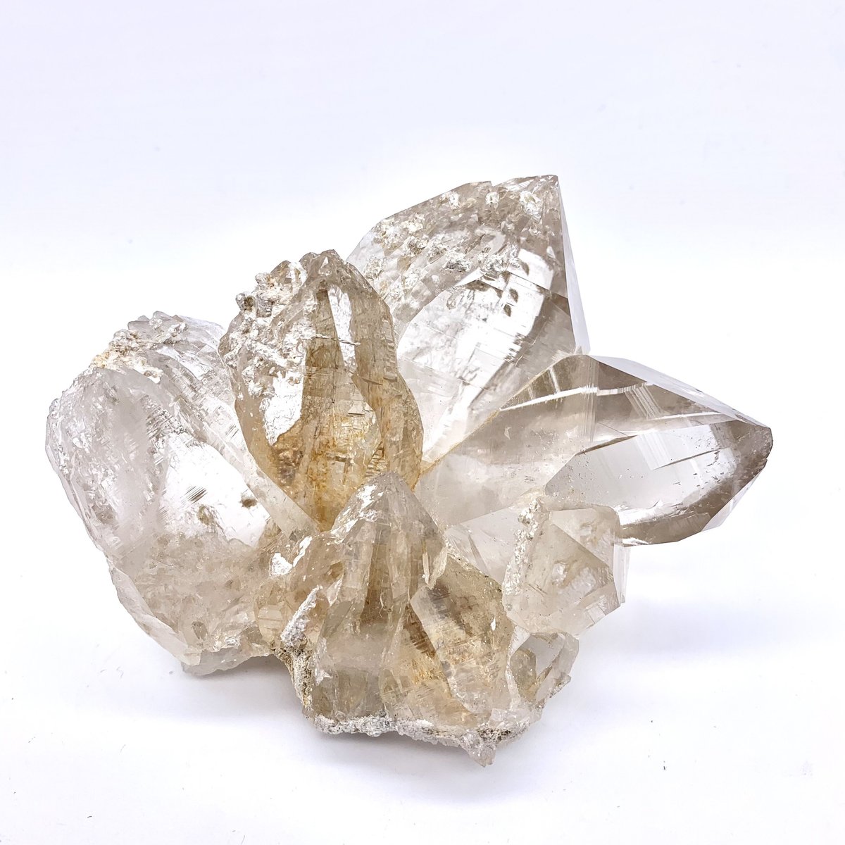 オールドストック ガネーシュヒマール産 DTクラスター ガネッシュヒマール産ヒマラヤ水晶クラスター D / 雲母(マイカ)虹