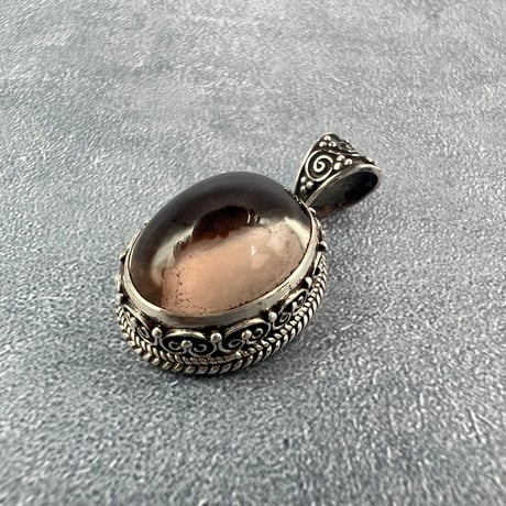 【ガウリシャンカール産】天然ヒマラヤスモーキークォーツ シルバー925ペンダントトップ/GauriShankar Smoky Quartz Silver925 Pendant Top