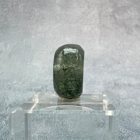 【ガネッシュヒマール産】アクチノライトイン天然ヒマラヤ水晶 タイヤ型ビーズ⑤/Ganesh Himal Actinolite in Himalayan Quartz Tire beads