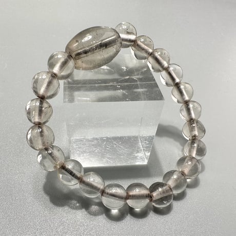 ガウリシャンカール産"手磨き加工"天然ヒマラヤスモーキークォーツデザインブレスレット① 内径14/Gaurishankar Himalayan Smoky Quartz Design Bracelet