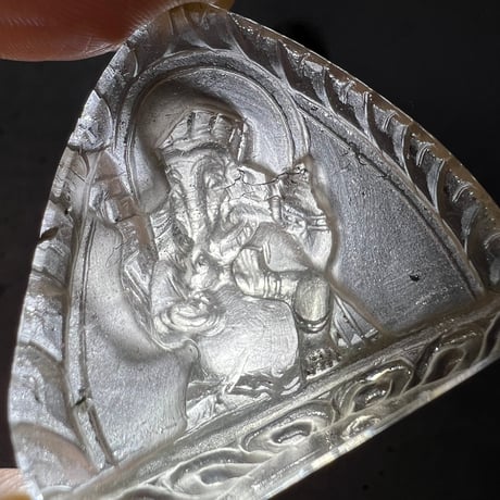 【ガウリシャンカール産】天然ヒマラヤレモンスモーキークォーツ "ガネーシャ"仏像/Gaurishankar Himalayan Lemon Smoky "Ganesha"Statue