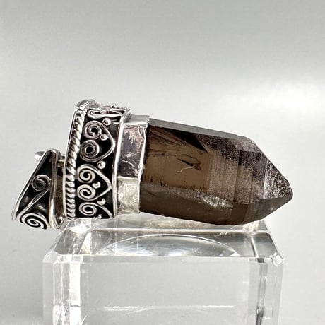 【ガウリシャンカール産】天然ヒマラヤスモーキークォーツ シルバー925ペンダントトップ/GauriShankar Himalayan Smoky Quartz S/V925Pendant Top