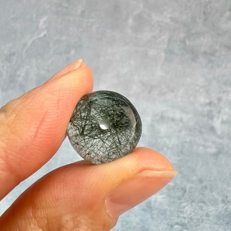 【ガネッシュヒマール産】アクチノライトイン天然ヒマラヤ水晶 タイヤ型ビーズ⑤/Ganesh Himal Actinolite in Himalayan Quartz Tire beads