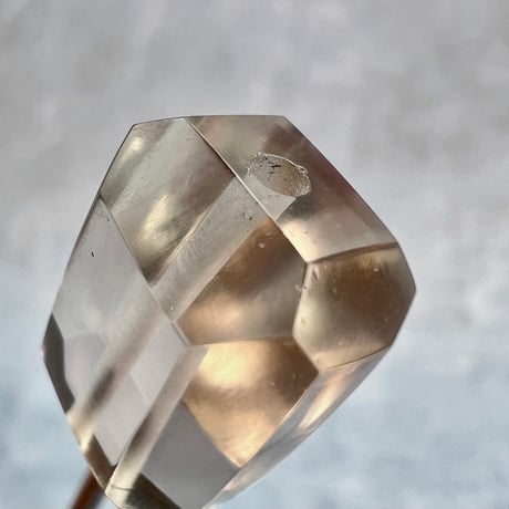 【ガウリシャンカール産】天然ヒマラヤスモーキークォーツ"手磨き加工"スクエアビーズ②/Gaurishankar Himalayan Smoky Quartz Square Beads