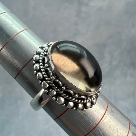 【ガウリシャンカール産】天然ヒマラヤスモーキークォーツ シルバー925デザインリング/GauriShankar Smoky Quartz Silver925 Design Ring