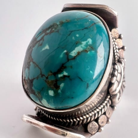 天然チベット産ターコイズSV925リング/Tibetan Turquoise SV925Ring